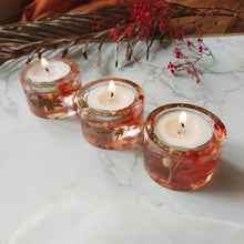 Load image into Gallery viewer, Scarlet Floral Tea Light Votive Set