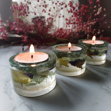Load image into Gallery viewer, Sage Floral Tea Light Votive Set