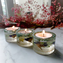 Load image into Gallery viewer, Sage Floral Tea Light Votive Set