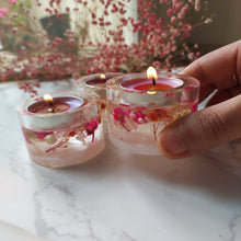 Load image into Gallery viewer, Coral Floral Tea Light Votive Set
