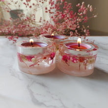 Load image into Gallery viewer, Coral Floral Tea Light Votive Set