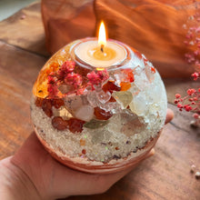 Load image into Gallery viewer, Carnelian Ball Geode Tea Light Votive
