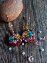 Load image into Gallery viewer, Amethyst Lure, Dried Flower Earrings -  Spring Fiesta Reloaded