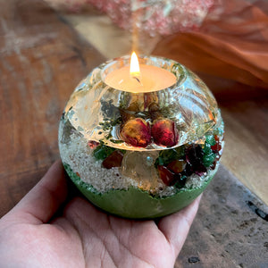 Jade Ball Geode Tea Light Votive