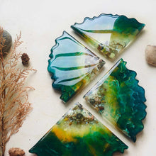 Load image into Gallery viewer, Lush Littorals - Epoxy Cast Coasters (Set of 4)