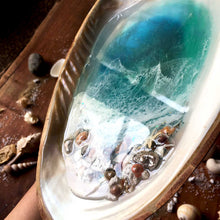 Load image into Gallery viewer, MOP Ocean Trinket Tray (Large-With Bamboo Back)