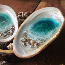 Load image into Gallery viewer, MOP Ocean Trinket Tray (Large-With Bamboo Back)