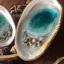 Load image into Gallery viewer, MOP Ocean Trinket Tray (Large-With Bamboo Back)