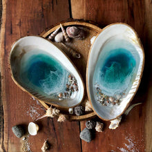 Load image into Gallery viewer, MOP Ocean Trinket Tray (Large-With Bamboo Back)