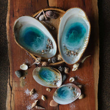 Load image into Gallery viewer, MOP Ocean Trinket Tray (Large-With Bamboo Back)