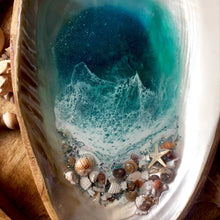 Load image into Gallery viewer, MOP Ocean Trinket Tray (Large-With Bamboo Back)