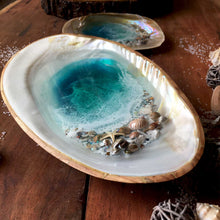 Load image into Gallery viewer, MOP Ocean Trinket Tray (Large-With Bamboo Back)