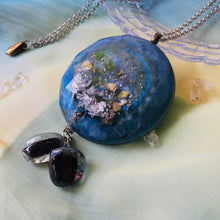 Load image into Gallery viewer, Pensive - Statement Pendant Necklace (With semi-precious crystals)