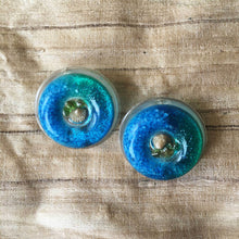 Load image into Gallery viewer, Aqua Chimes - Statement Stud Earrings (With semi-precious crystals)