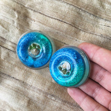 Load image into Gallery viewer, Aqua Chimes - Statement Stud Earrings (With semi-precious crystals)