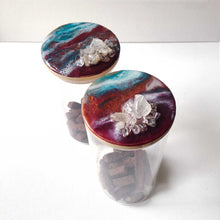 Load image into Gallery viewer, Autumn is Coming - Large Glass Cookie Jar Set, 1 Pair (With Natural Crystals)