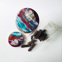 Load image into Gallery viewer, Autumn is Coming - Large Glass Cookie Jar Set, 1 Pair (With Natural Crystals)