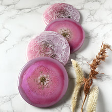 Load image into Gallery viewer, Blushing Away - Epoxy Cast Coasters (Set of 4)