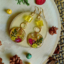 Load image into Gallery viewer, A Little Sunshine, Dried Flower Earrings -  Spring Fiesta
