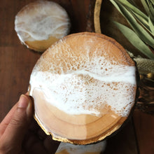 Load image into Gallery viewer, Water & Sand - Bark Edged Mango Wood Coasters (Set of 4)