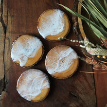 Load image into Gallery viewer, Water & Sand - Bark Edged Mango Wood Coasters (Set of 4)