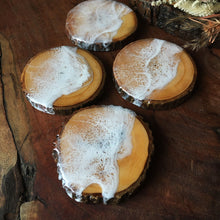 Load image into Gallery viewer, Water & Sand - Bark Edged Mango Wood Coasters (Set of 4)