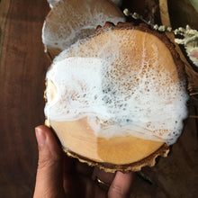 Load image into Gallery viewer, Water & Sand - Bark Edged Mango Wood Coasters (Set of 4)