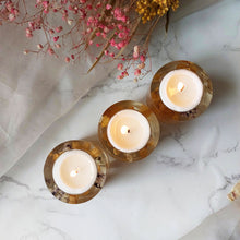 Load image into Gallery viewer, Amber Hydrangea Tea Light Votive Set