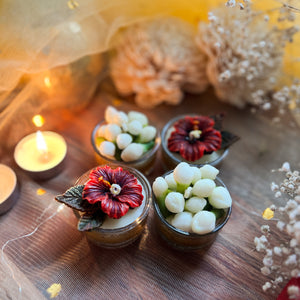 Gudhal Mogra - Glass Tea-light Soy Candles (Set of 4)
