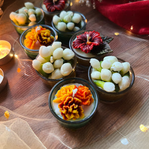 Genda Mogra - Glass Tea-light Soy Candles (Set of 4)