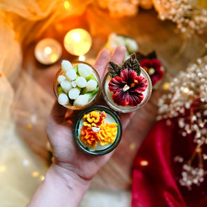 Gudhal Mogra - Glass Tea-light Soy Candles (Set of 4)