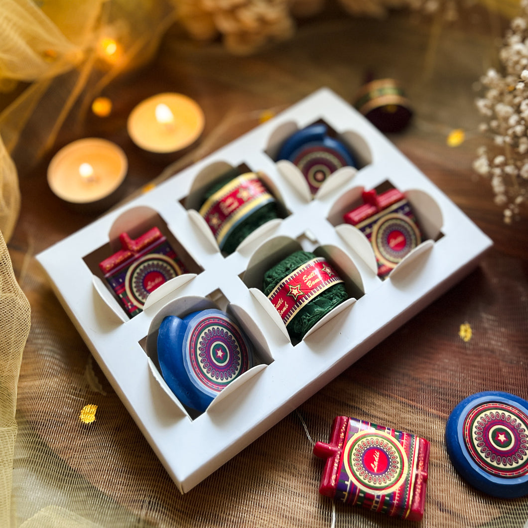 Sutli Bomb Charkhi - Soy Wax Melts Box (3 assorted Shapes)
