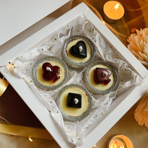 Paan Chidii - Glass Suits Tea-light Candles (Set of 4)