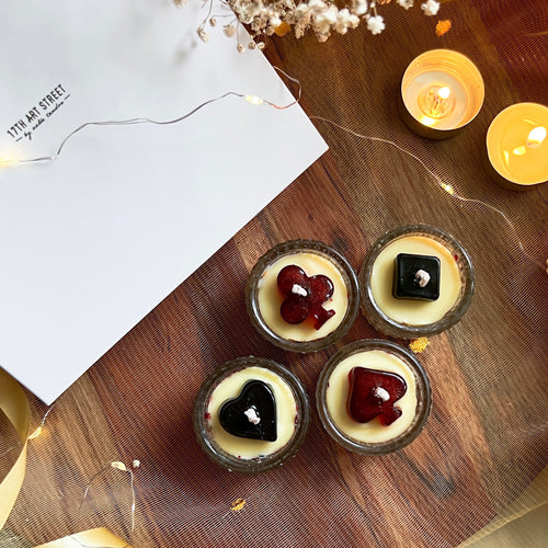 Paan Chidii - Glass Suits Tea-light Candles (Set of 4)