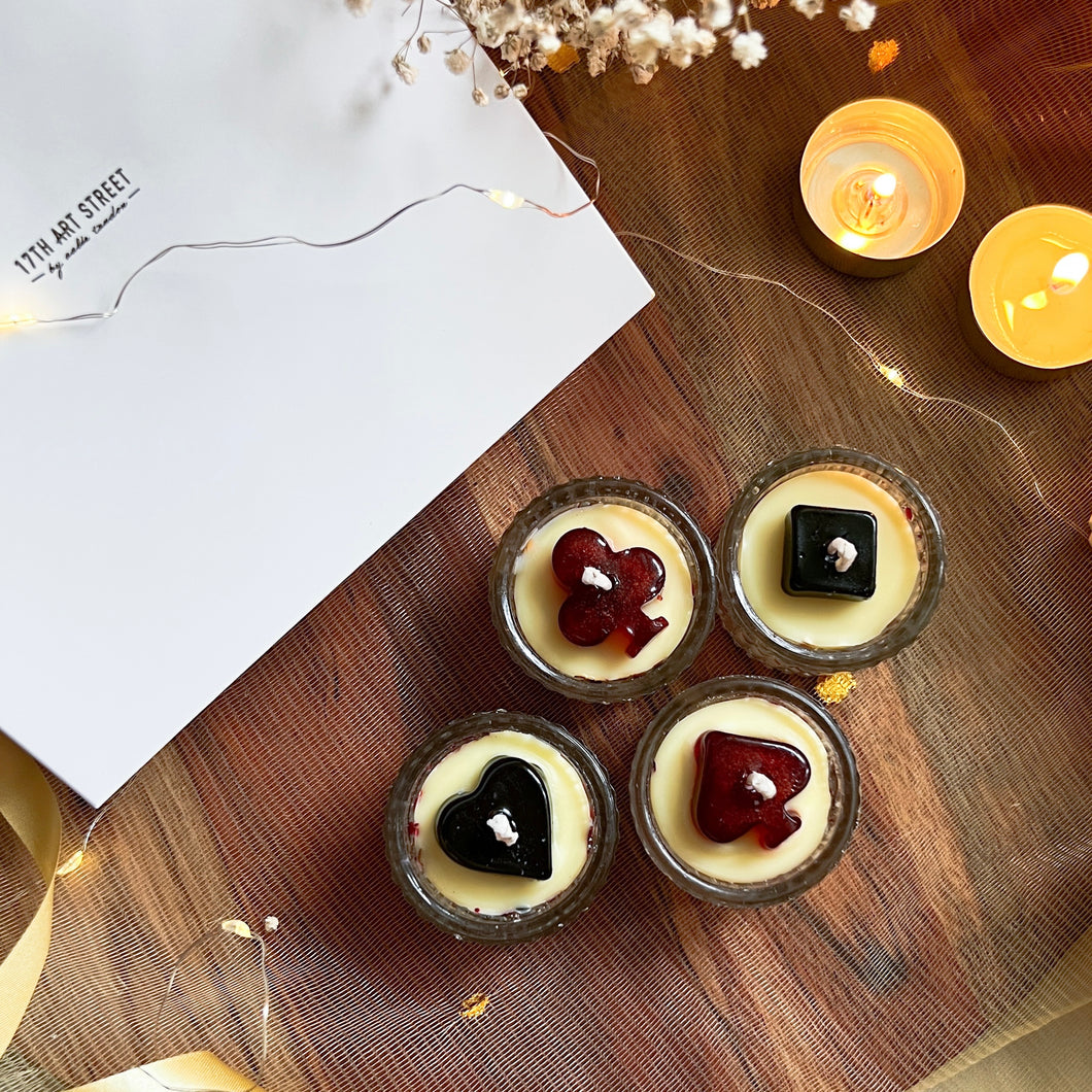 Paan Chidii - Glass Suits Tea-light Candles (Set of 4)