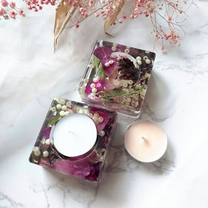 Mauve Square Tea Light Votive (Single Piece)