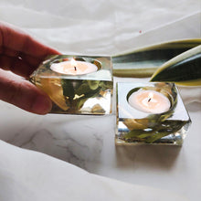 Load image into Gallery viewer, Yellow Rose Square Tea Light Votive (Single Piece)