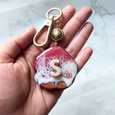 Ruby Wood 3D Letter Charm/Keychain (MTO)