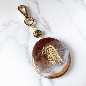 Bronze Wood Antique Calligraphy Charm/Keychain (MTO)