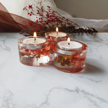 Load image into Gallery viewer, Scarlet Floral Tea Light Votive Set