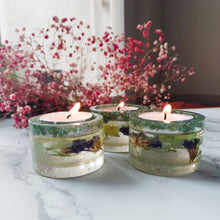 Load image into Gallery viewer, Sage Floral Tea Light Votive Set