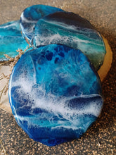 Load image into Gallery viewer, Deep Within the Blues... - Bark Edged Wooden Coasters (Set of 4)