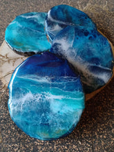 Load image into Gallery viewer, Deep Within the Blues... - Bark Edged Wooden Coasters (Set of 4)