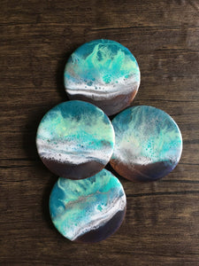 Serene Shores - Compressed Wood Coasters (Set of 4)