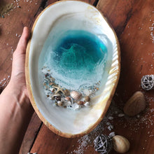 Load image into Gallery viewer, MOP Ocean Trinket Tray (Large-With Bamboo Back)