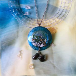 Pensive - Statement Pendant Necklace (With semi-precious crystals)