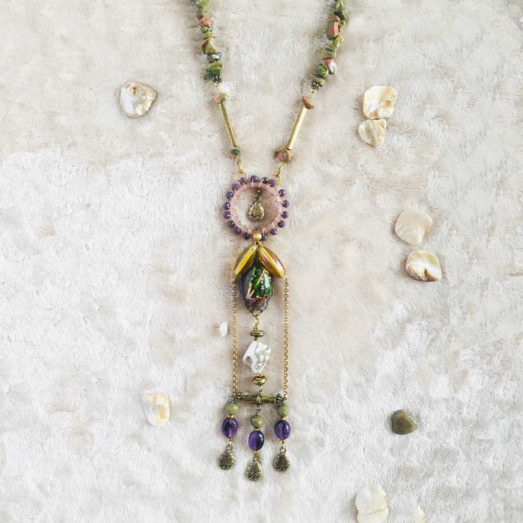 Amethyst Alchemy - Statement Necklace, Vintage Archives Collection