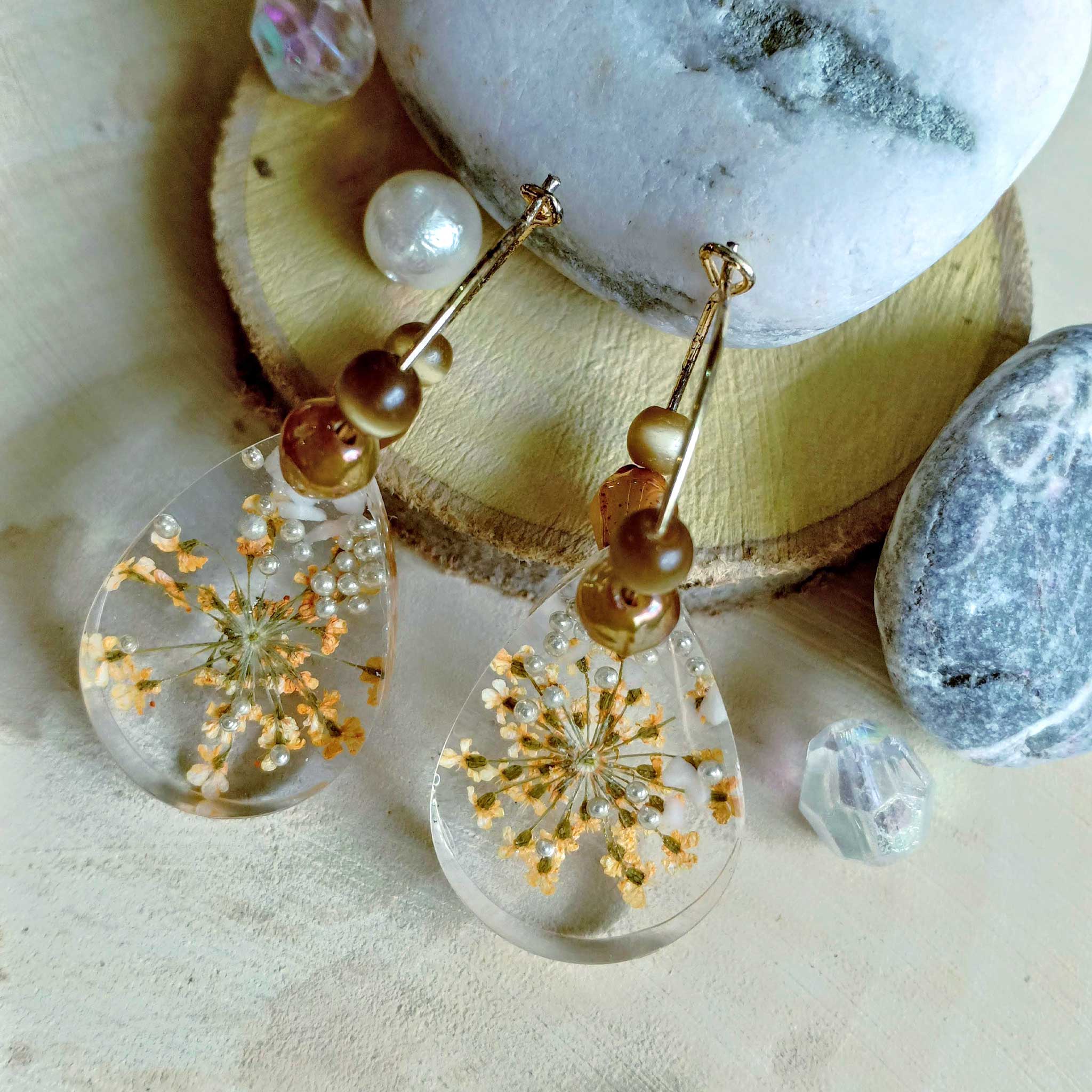 A Little Cheer, Dried Flower Earrings -  Spring Fiesta